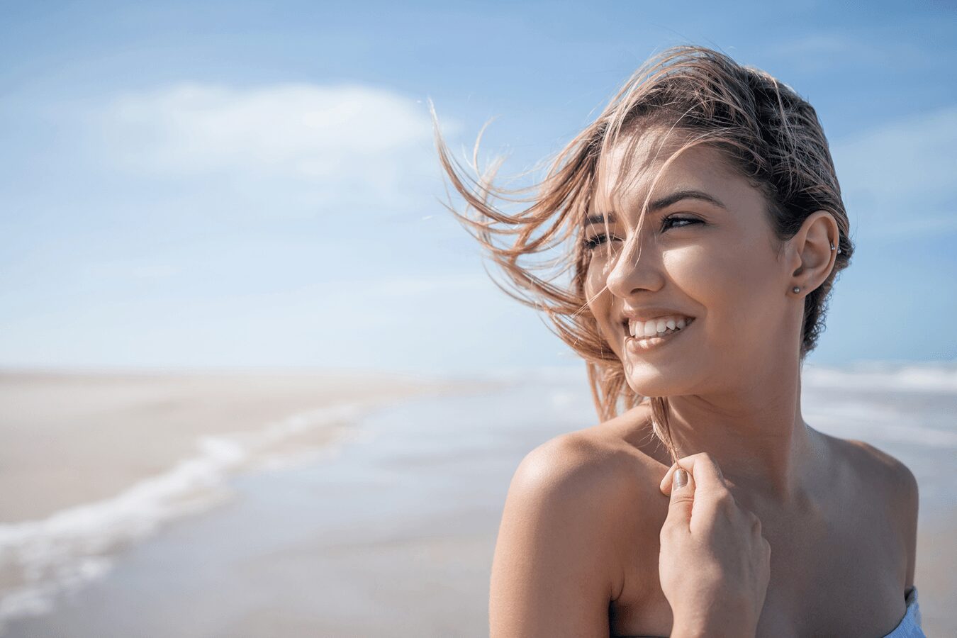 Windy day by the ocean